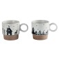 Set de 2 mugs empilables bicolore