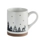 Mug bicolore chocolat chalets, cerf et sapins