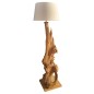 Lampadaire racine abat-jour rond blanc 160cm