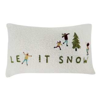 Coussin SNÖ bouclette blanche « let it snow »