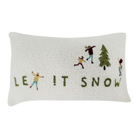 Coussin SNÖ bouclette blanche « let it snow »
