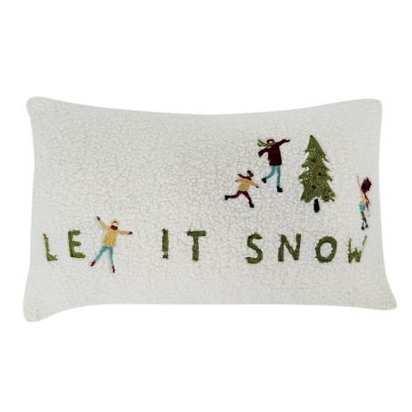 Coussin SNÖ bouclette blanche « let it snow »