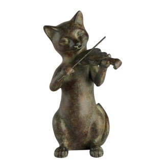 Chat jouant du violon façon métal verdissant