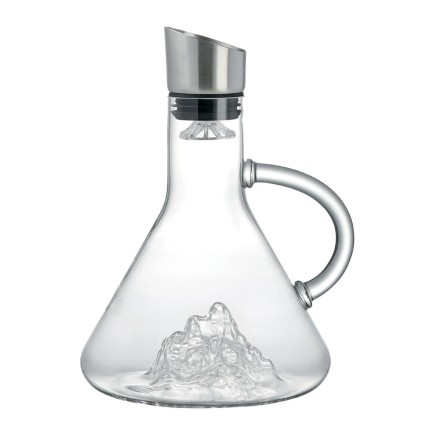 Carafe à décanter en verre avec fond montagne 3D