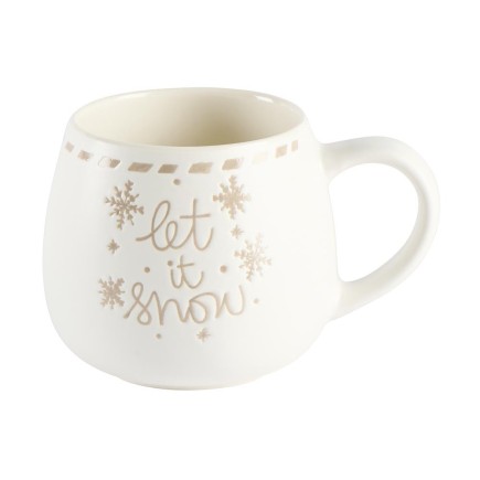 Mug blanc motif flocons « Let’s snow »