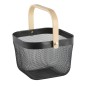 Panier grillagé carré en métal noir