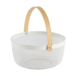Panier grillagé ronds en métal blanc