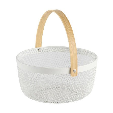Panier grillagé ronds en métal blanc