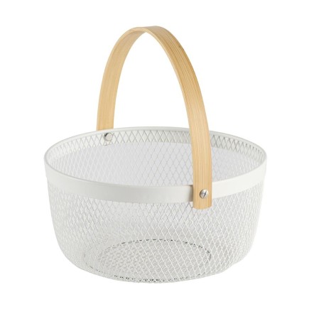 Panier grillagé ronds en métal blanc