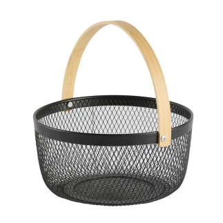 Panier grillagé ronds en métal noir