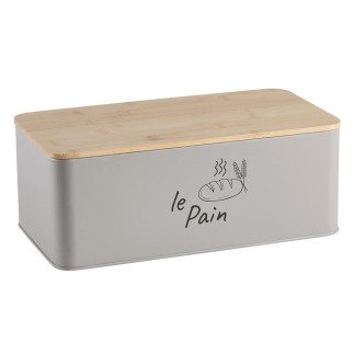 Boîte à pain « Le Pain » en métal gris