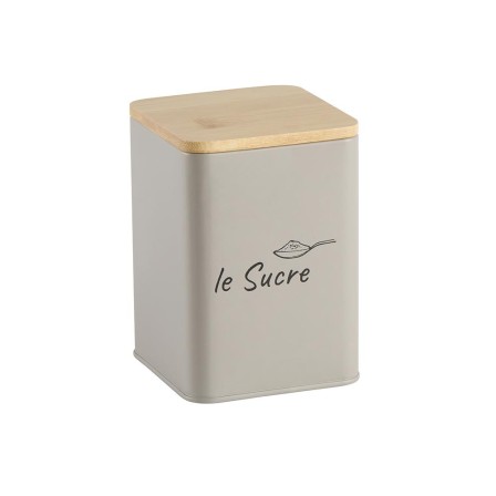 Boîte à sucre « Le sucre » métal gris