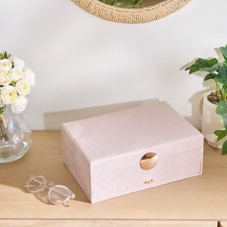 Boîte à bijoux 1 tiroir Enya beige