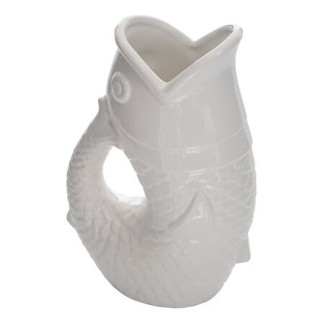 Vase poisson Océania 25 cm céramique blanc