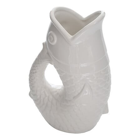 Vase poisson Océania 25 cm céramique blanc