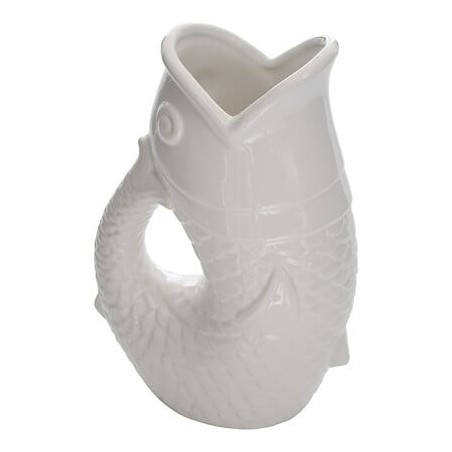 Vase poisson Océania 25 cm céramique blanc
