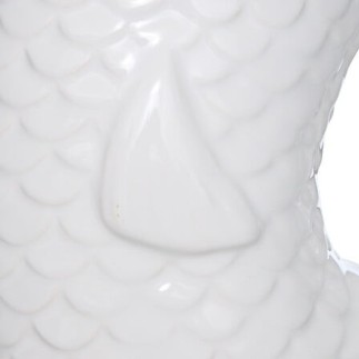 Vase poisson Océania 25 cm céramique blanc