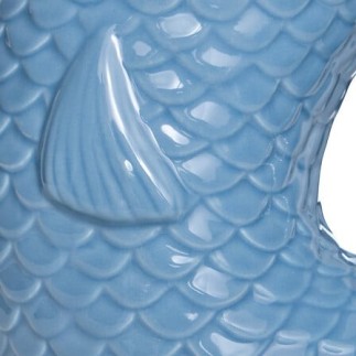 Vase poisson Océania 25 cm céramique bleu