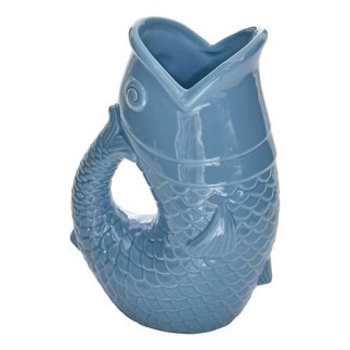 Vase poisson Océania 25 cm céramique bleu