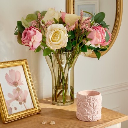 Vase festons Fleur de Rose 23,5cm vert