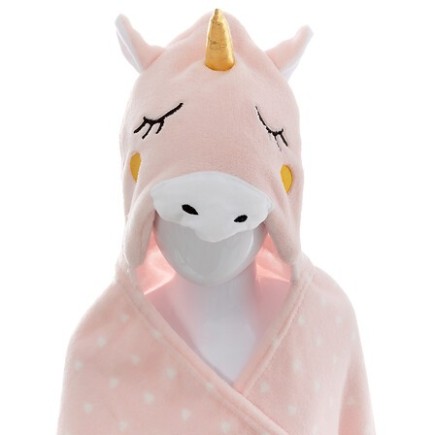 Plaid à capuche licorne 100 x 140 cm