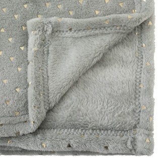 Plaid Oya 75 x 100 cm flanelle GRIS