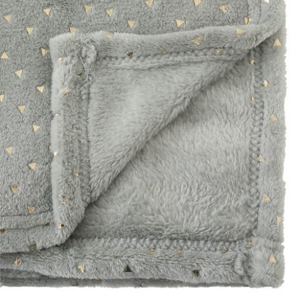 Plaid Oya 75 x 100 cm flanelle GRIS