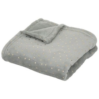 Plaid Oya 75 x 100 cm flanelle GRIS