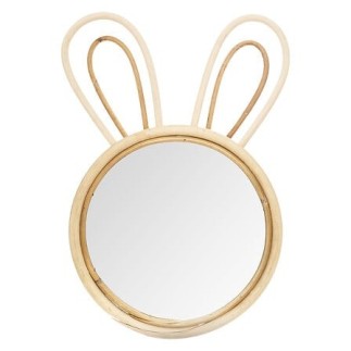 Miroir lapin 37 x 24 cm rotin