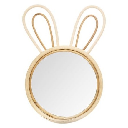 Miroir lapin 37 x 24 cm rotin