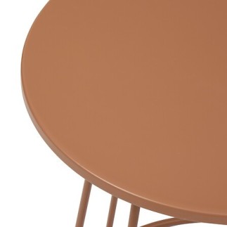 Table café Latte 38cm métal terracotta