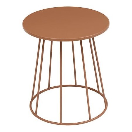Table café Latte 38cm métal terracotta