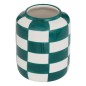 Vase Poolside 14cm céramique damier vert