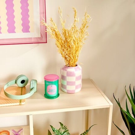 Vase Poolside 14cm céramique damier lila