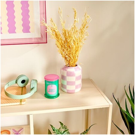 Vase Poolside 14cm céramique damier lila