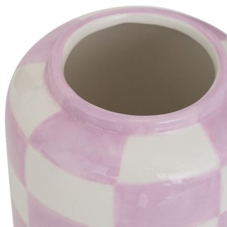 Vase Poolside 14cm céramique damier lila