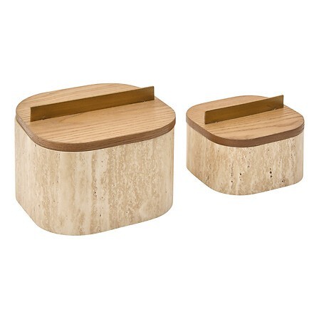 Lot de 2 boîtes Travi MDF beige