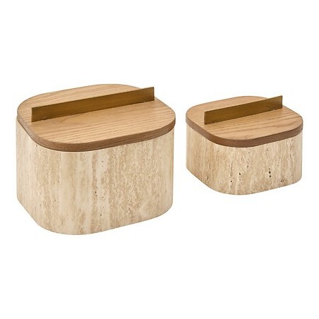 Lot de 2 boîtes Travi MDF beige