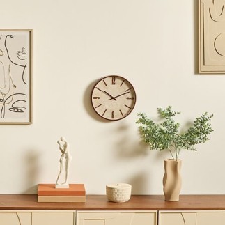 Horloge Nella 29cm effet travertin