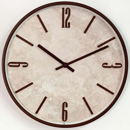Horloge Nella 29cm effet travertin