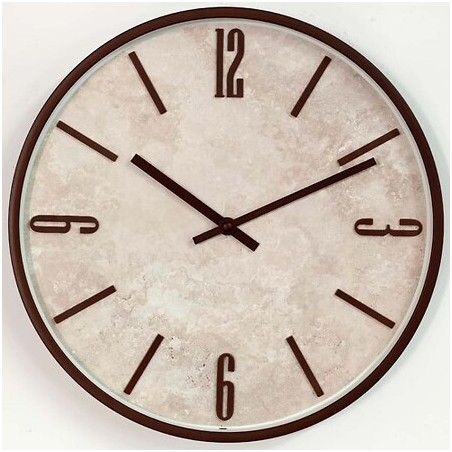 Horloge Nella 29cm effet travertin