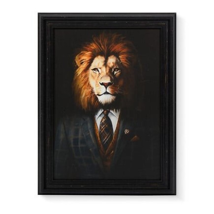 Toile imprimée lion 30x40cm