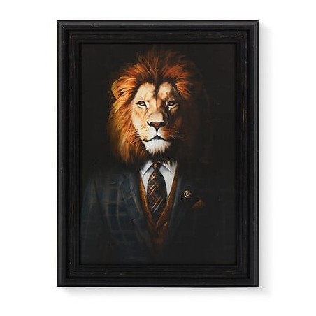 Toile imprimée lion 30x40cm