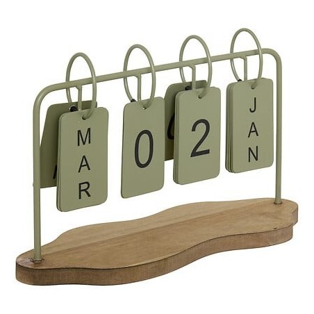 Calendrier Fred 25cm métal vert