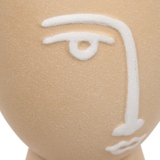 Vase visage Pam 19,8cm céramique beige