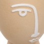 Vase visage Pam 19,8cm céramique beige