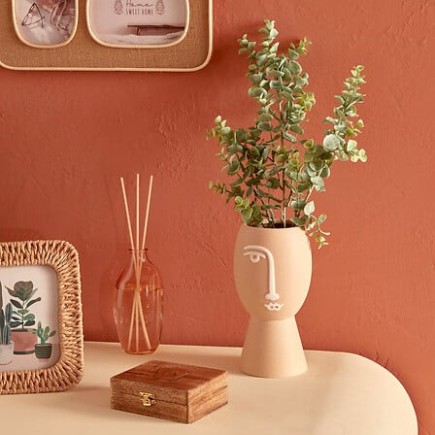 Vase visage Pam 19,8cm céramique beige