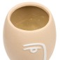 Vase visage Pam 19,8cm céramique beige