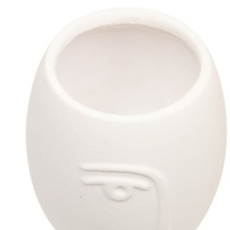 Vase visage Pam 19,8cm céramique blanc