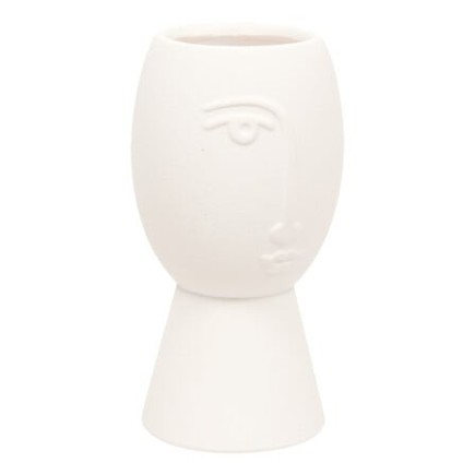Vase visage Pam 19,8cm céramique blanc
